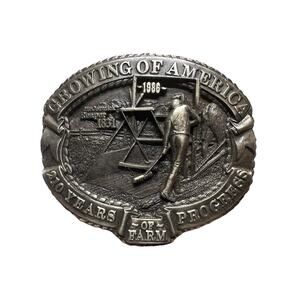 Vtg 1985 Nasco McCormick's Reaper Growing Of America Belt Buckle Numbered USA